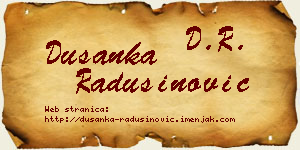 Dušanka Radusinović vizit kartica